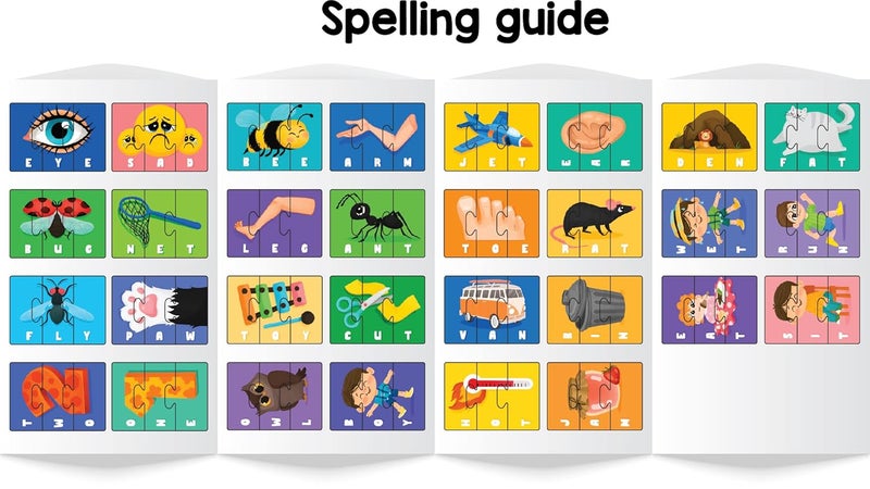 Play Panda Spell & Learn Type 4 – 90 Piece Spelling Puzzle for Kids (Ages 3+) - Learn 30 Three Letter Words with Colorful Pictures - Image 5